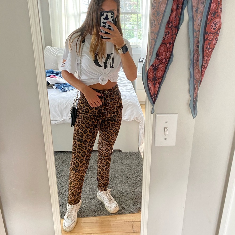 Mink Pink corduroy leopard pants